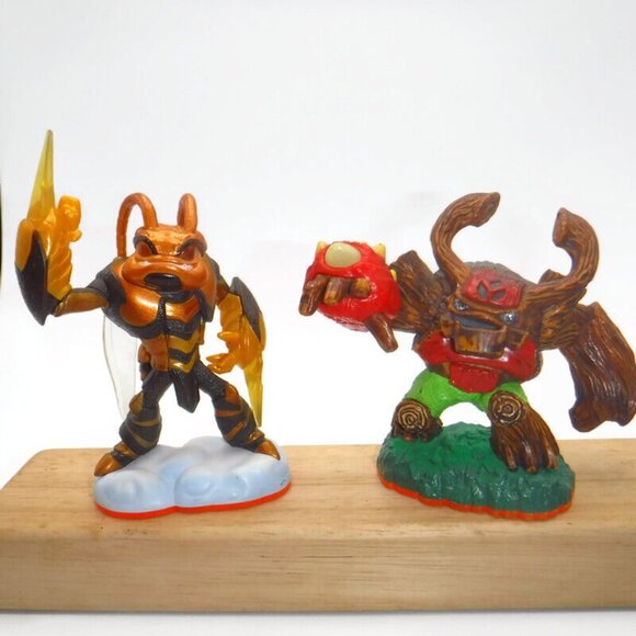 Skylanders 5 Giants Orange Base Figures & Cards Lot Crusher Swarm Tree Rex - Picture 2 of 11